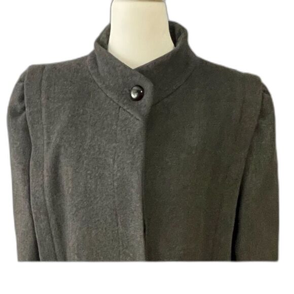 Karen Petites Gray Wool Cashmere Blend Long Coat Women’s Size 10P USA Made - Picture 1 of 14